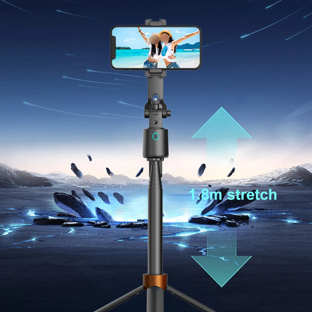 Face Tracking Tripod With Light Intelligent Auto Face Tracking Tripod Phone Stabilizer 1.8M Selfie Tripod For Live Streaming