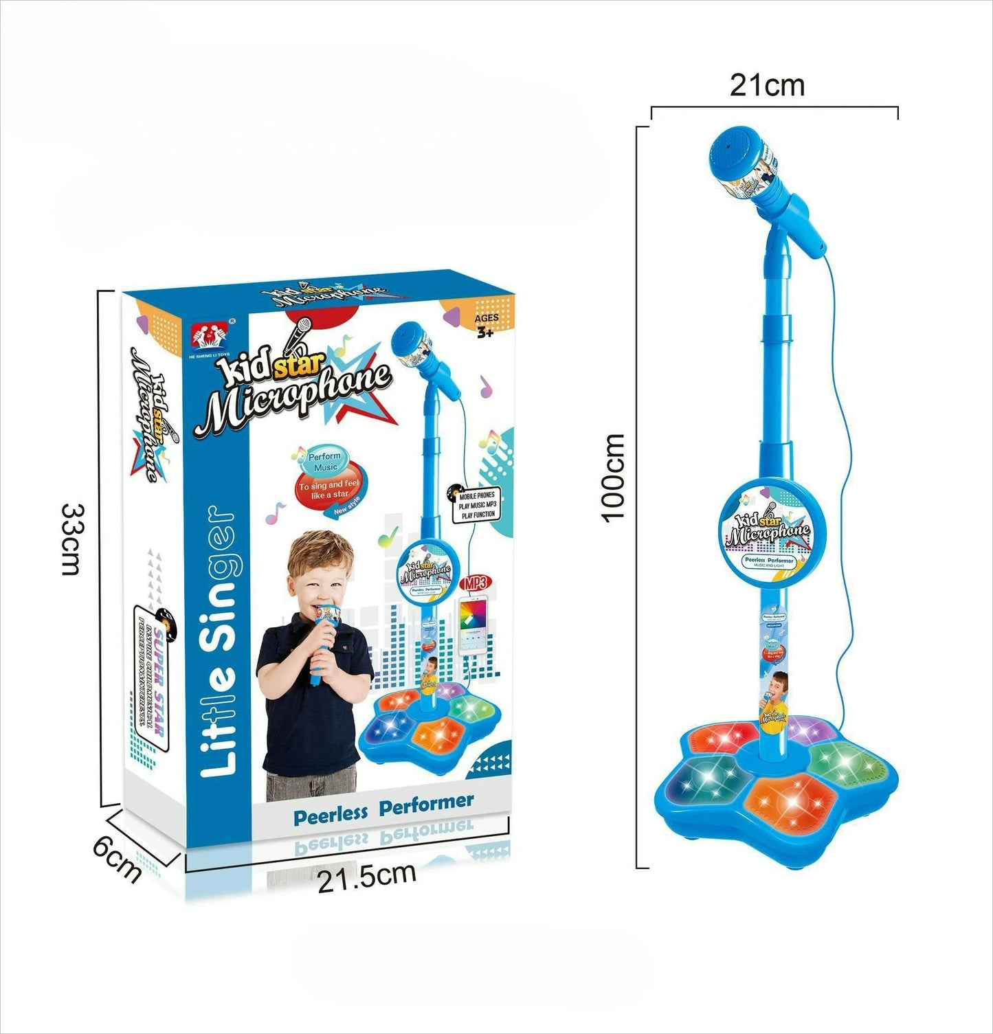 Kids Microphone Karaoke Toy with Adjustable Stand, Birthday Gift For Girls Boys, Children Party Pastime Karaoke Machine