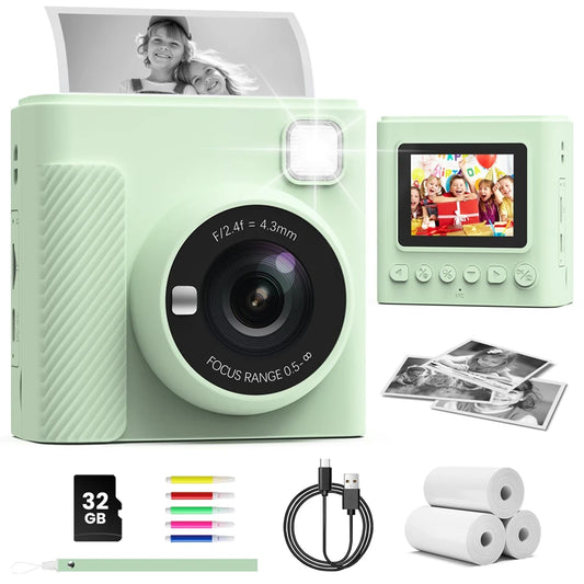 1080P Portable Digital Instant Camera Color Instant Printing High-Definition Photography Print-Ready Camera kids camera Perfect
