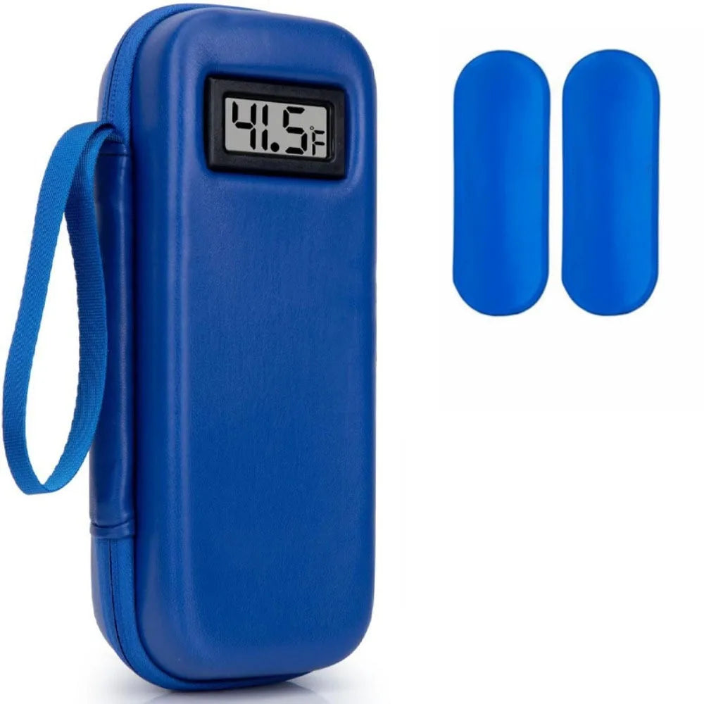 Portable with Thermometer Display Insulin Cooler Travel Case Waterproof Thermal Insulated Refrigerated Medicine Organizer Bag