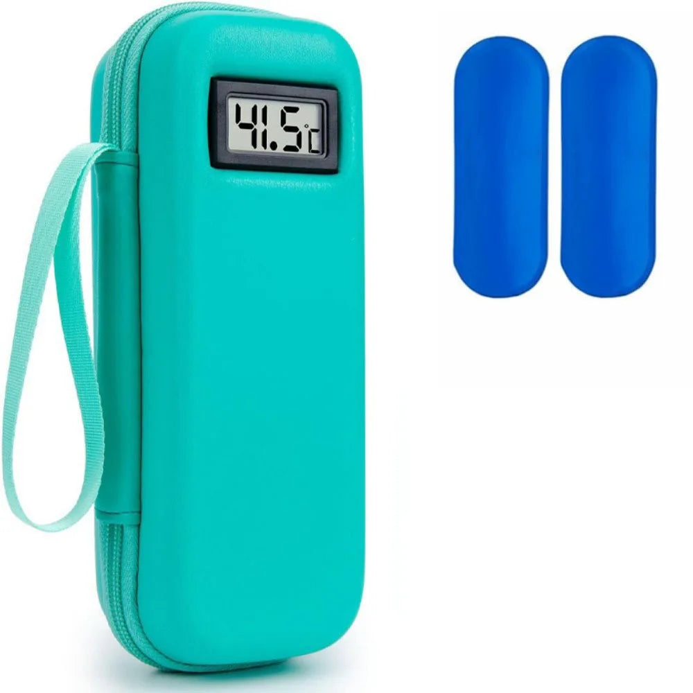 Portable with Thermometer Display Insulin Cooler Travel Case Waterproof Thermal Insulated Refrigerated Medicine Organizer Bag