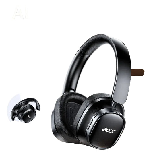 Acer Ohr633 2026 New Model Wireless Bluetooth Headphones Hifi Stereo Sound Quality Anc Call Noise Reduction Foldable Adjustable Design Built-In High-Definition Microphone Gaming Headphones