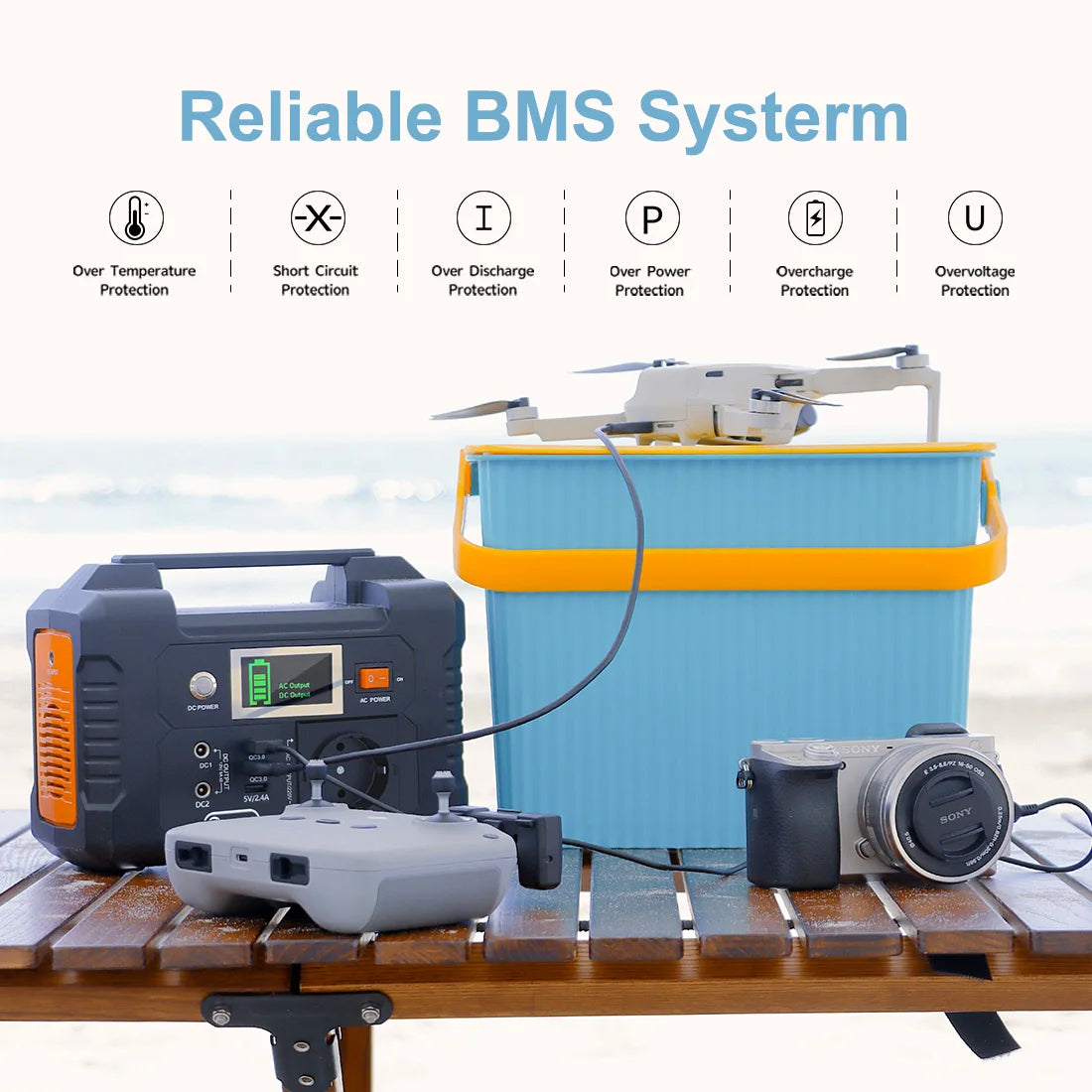 FF Flashfish Portable Power Station 200W 151Wh Solar Generator 40800mAh/3.7V EU Socket Emergency Energy Power Supply