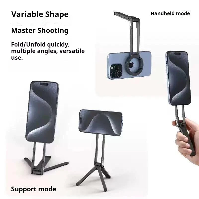 Mountaineering strong magnetic phone holder portable photography multi-functional horizontal vertical tripod expandable light