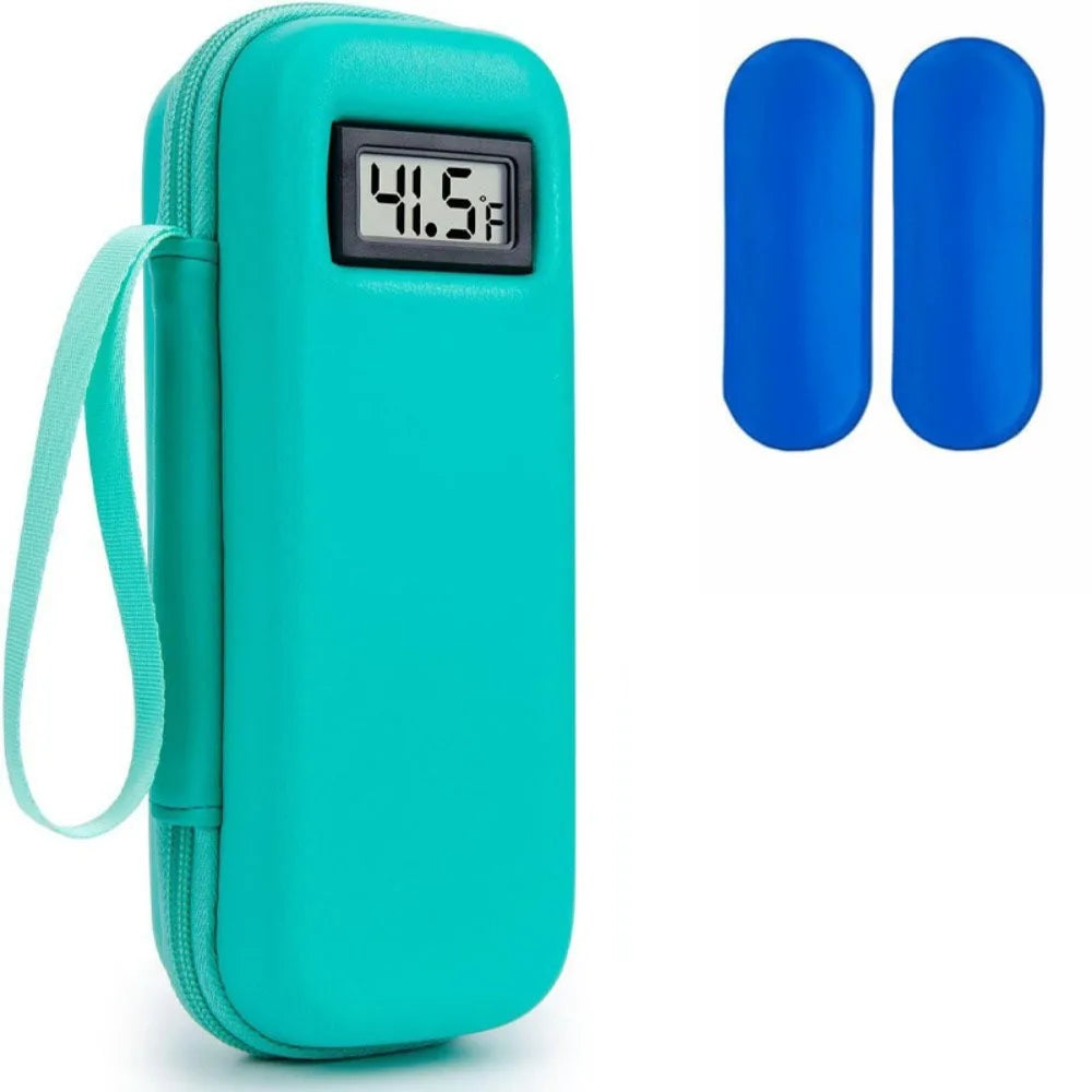 Portable with Thermometer Display Insulin Cooler Travel Case Waterproof Thermal Insulated Refrigerated Medicine Organizer Bag