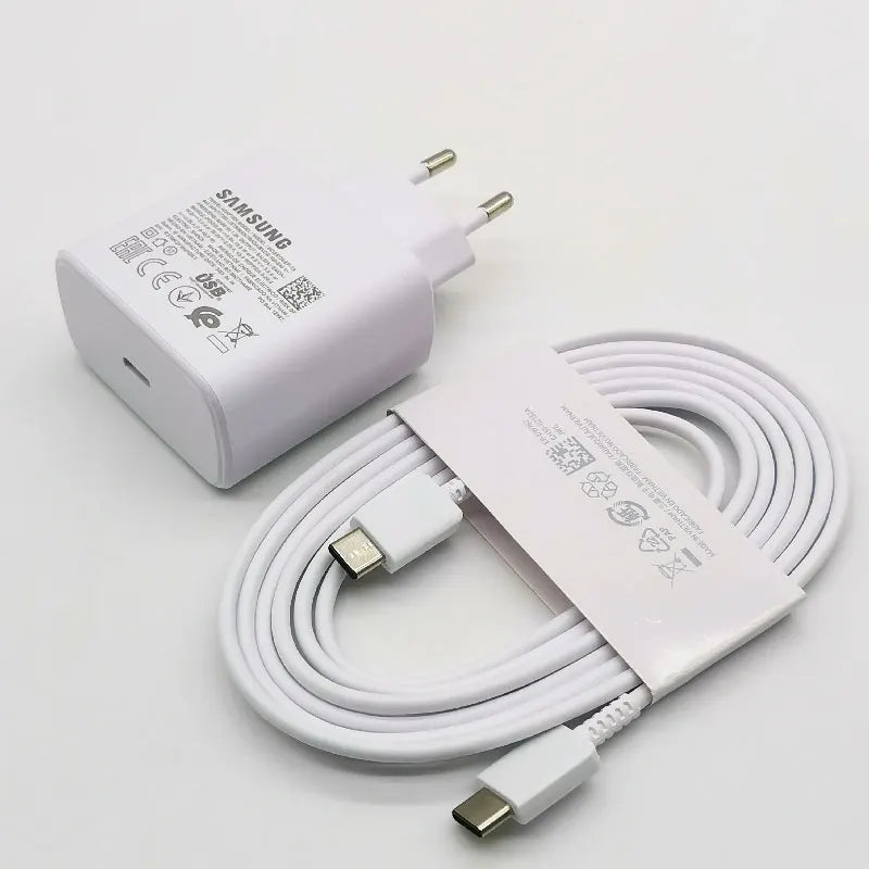 Samsung 45W Charger Super Fast Charge Adapter For Galaxy S25 S24 S20 S21 S22 S23 Note 20 Ultra 10 Plus FE Z Flip Fold 6 5 4 3 2