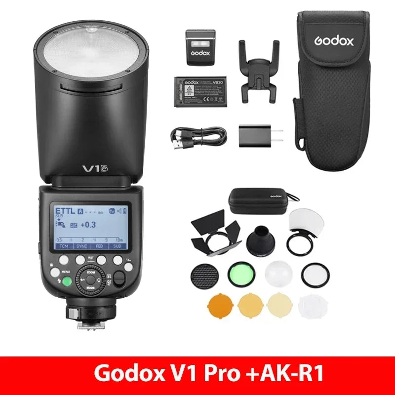 Godox V1 Pro V1Pro TTL Li-ion Round Head Camera Flash Wireless Transmission Speedlite Flash for Canon Nikon Sony Fuji Olympus