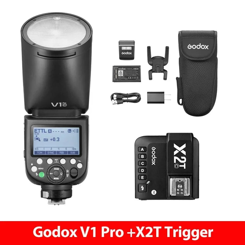 Godox V1 Pro V1Pro TTL Li-ion Round Head Camera Flash Wireless Transmission Speedlite Flash for Canon Nikon Sony Fuji Olympus