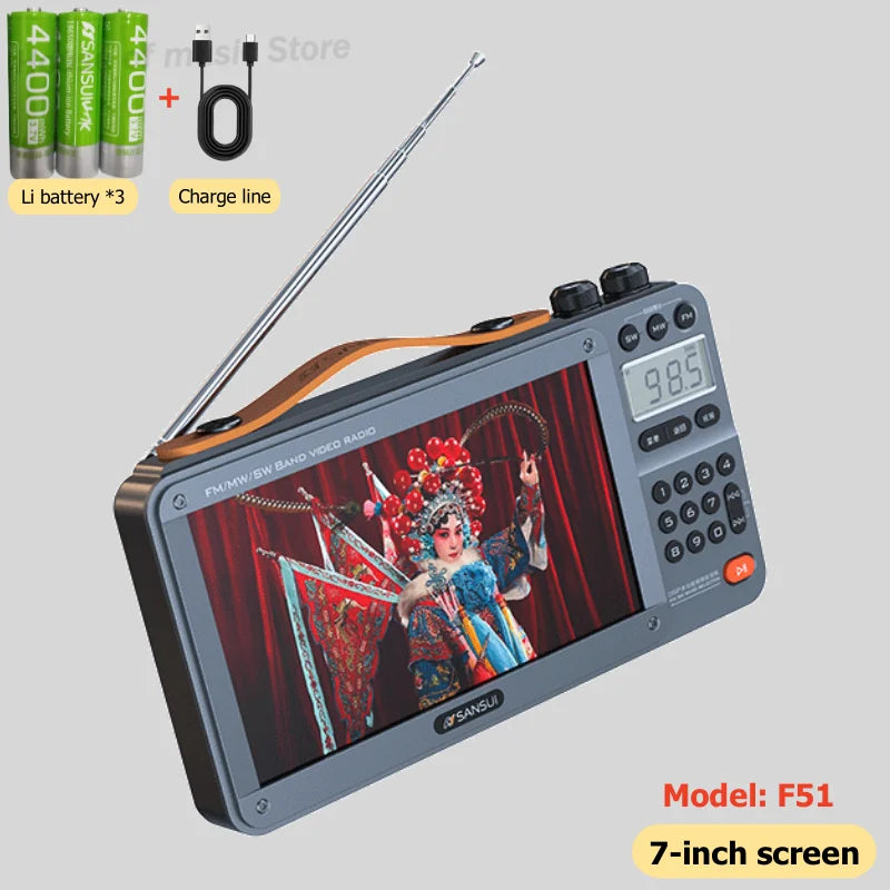 Hot Portable F51/F50 HD LED Display FM/MW/SW Radio & MP4 Music Player Video Playback Wireless Bluetooth Speakers Music Center