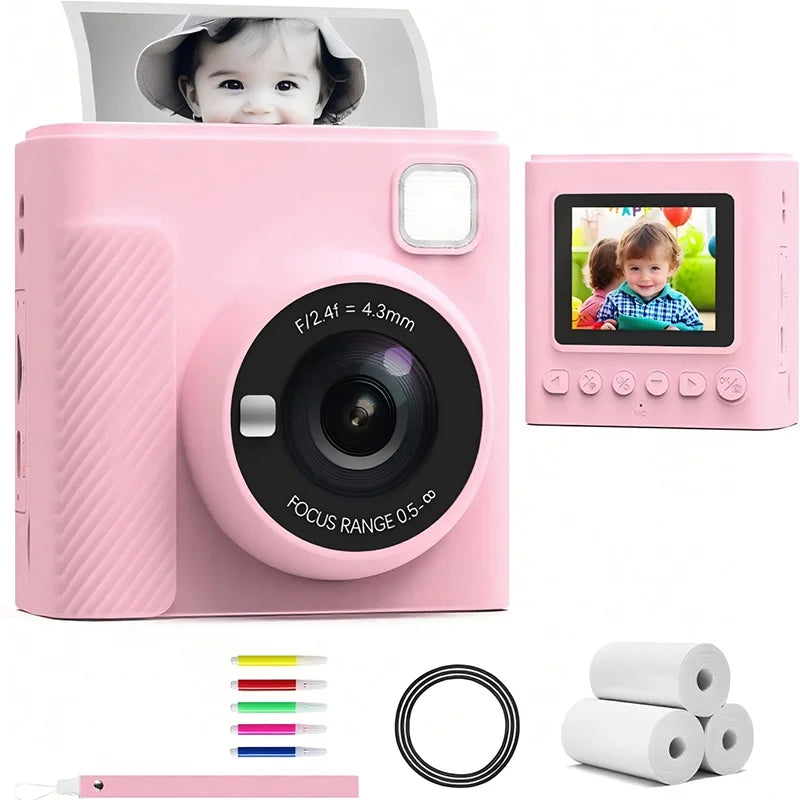 1080P Portable Digital Instant Camera Color Instant Printing High-Definition Photography Print-Ready Camera kids camera Perfect