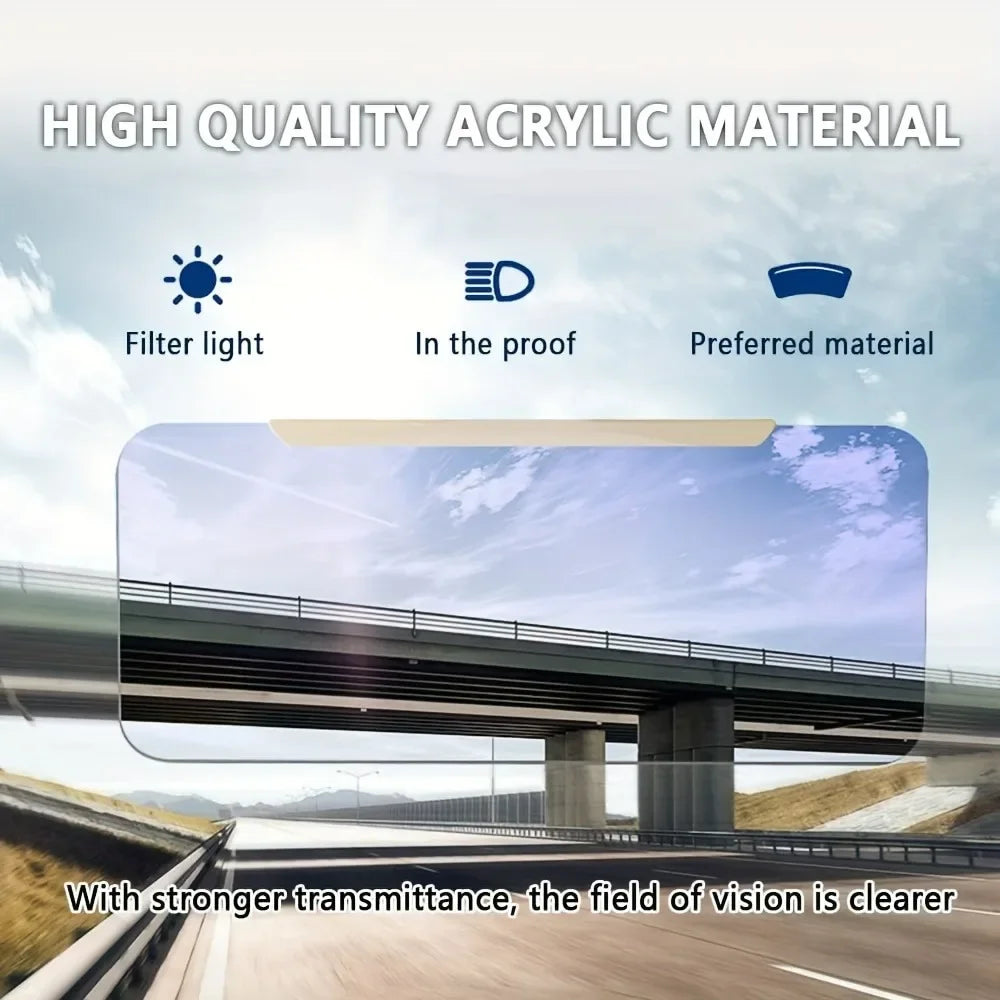 Foldable Car Sun Visor HD Anti-Glare Sunglasses Day & Night Vision Driving Mirror UV Protection Flip-Down Interior Accessories