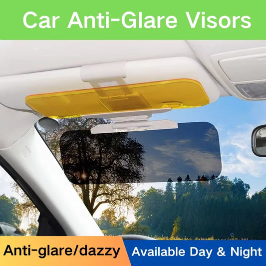 Foldable Car Sun Visor HD Anti-Glare Sunglasses Day & Night Vision Driving Mirror UV Protection Flip-Down Interior Accessories
