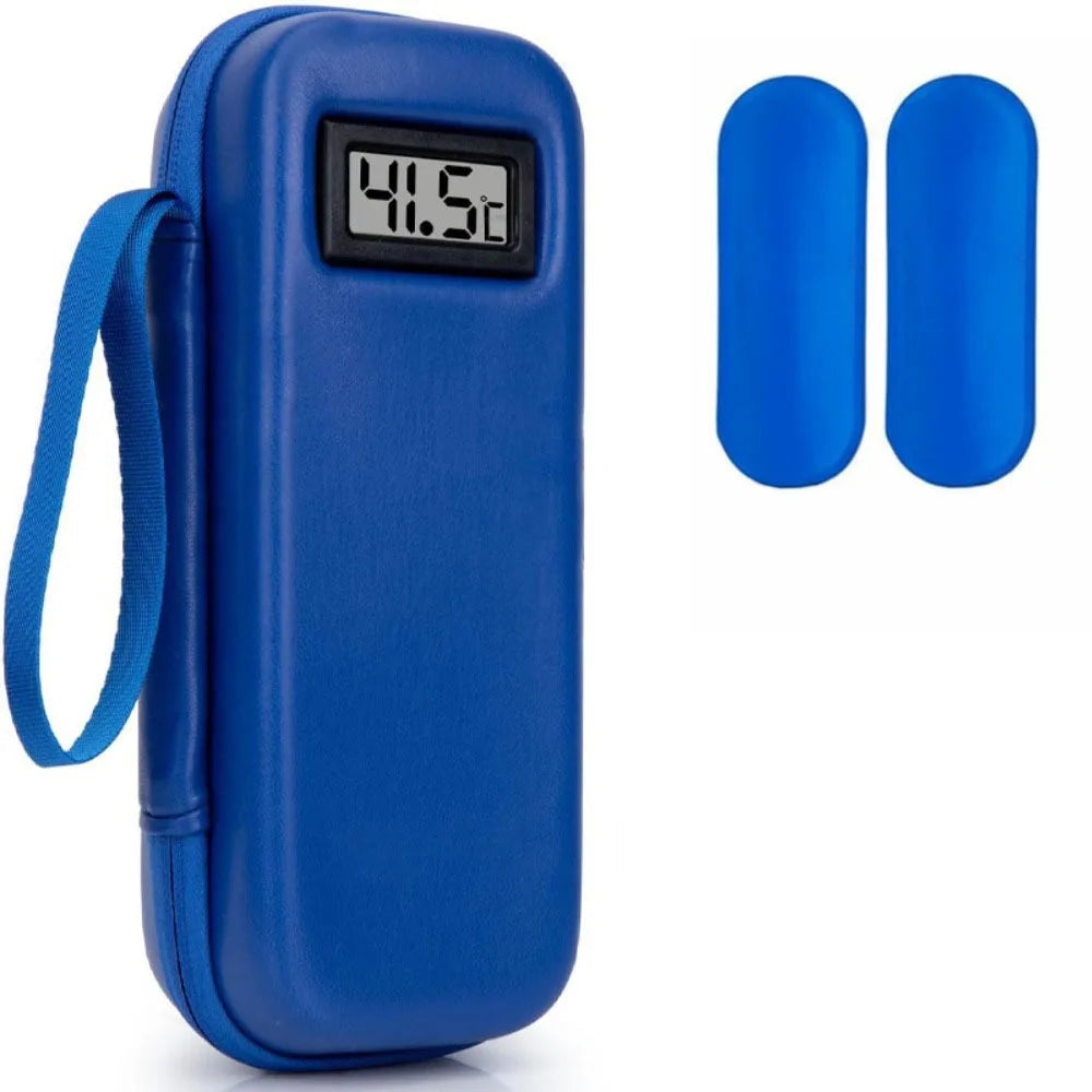 Portable with Thermometer Display Insulin Cooler Travel Case Waterproof Thermal Insulated Refrigerated Medicine Organizer Bag