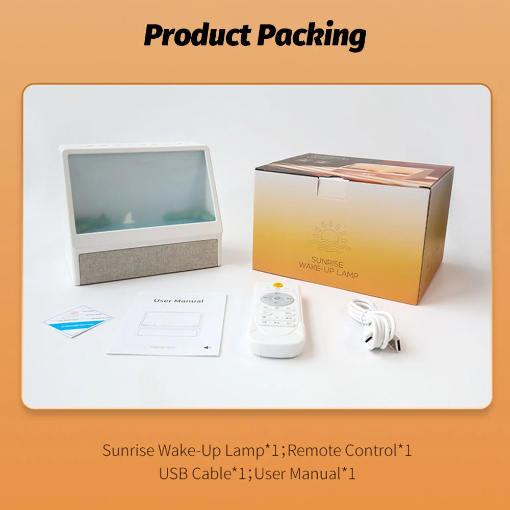 Sunrise Alarm Clock Table Light White Noise Wake Up Light With Soothing Sounds Bluetooth Sleep Aid Night Light For Bedroom Decor