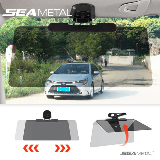 SEAMETAL Anti-Glare Car Sun Visor Goggles Auto Sunshade Plate HD Clear View Sun Visor Extender Day and Night Clear View Goggle