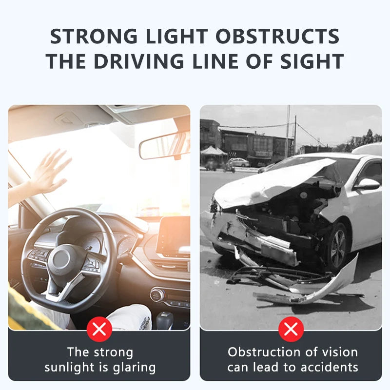 SEAMETAL Anti-Glare Car Sun Visor Goggles Auto Sunshade Plate HD Clear View Sun Visor Extender Day and Night Clear View Goggle