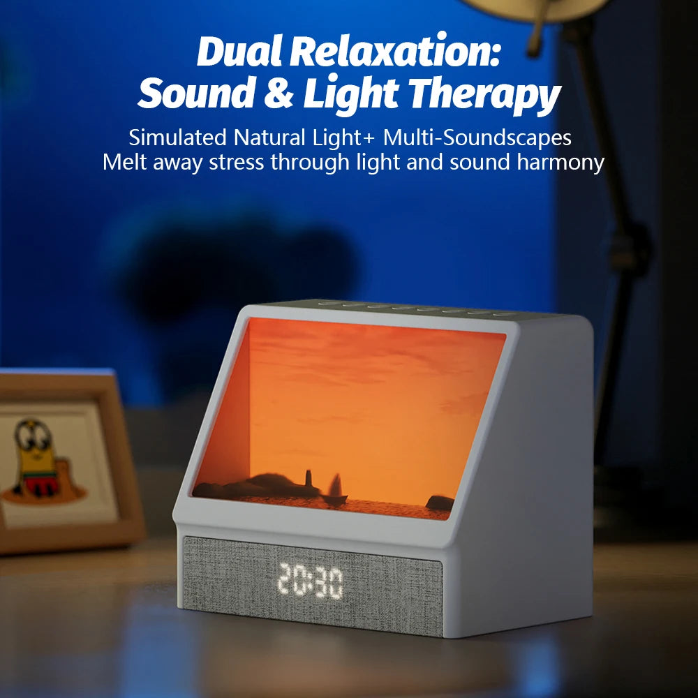Sunrise Alarm Clock Table Light White Noise Wake Up Light With Soothing Sounds Bluetooth Sleep Aid Night Light For Bedroom Decor