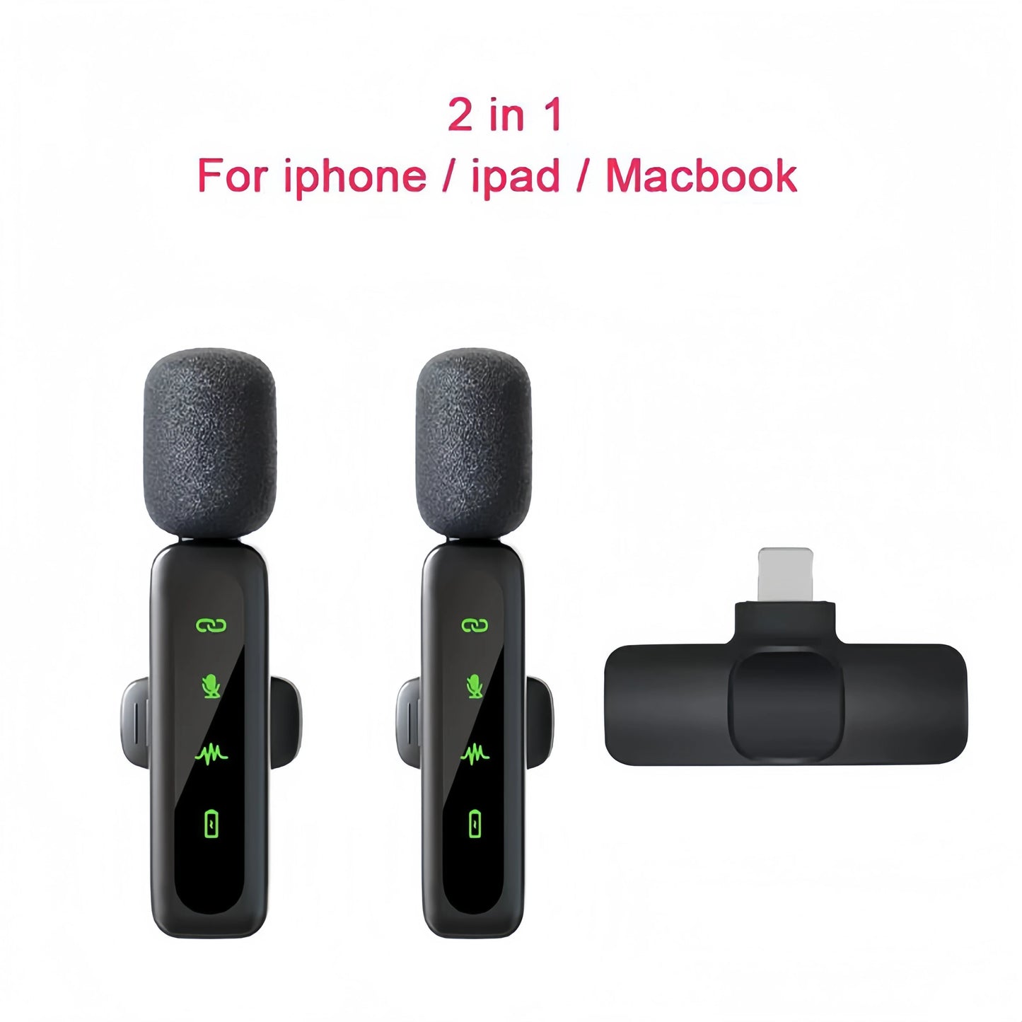 Lavalier Microphone Audio Video Recording 2.4G Wireless Mini Microphone for iPhone Android Phone for Live Broadcast Game Mic