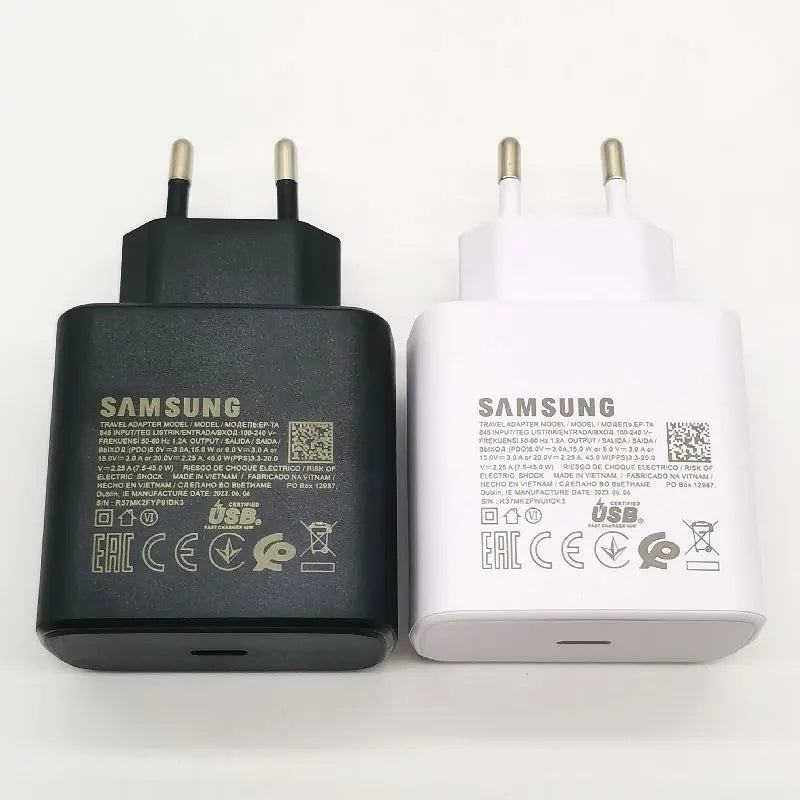 Samsung 45W Charger Super Fast Charge Adapter For Galaxy S25 S24 S20 S21 S22 S23 Note 20 Ultra 10 Plus FE Z Flip Fold 6 5 4 3 2