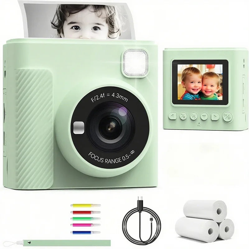 1080P Portable Digital Instant Camera Color Instant Printing High-Definition Photography Print-Ready Camera kids camera Perfect
