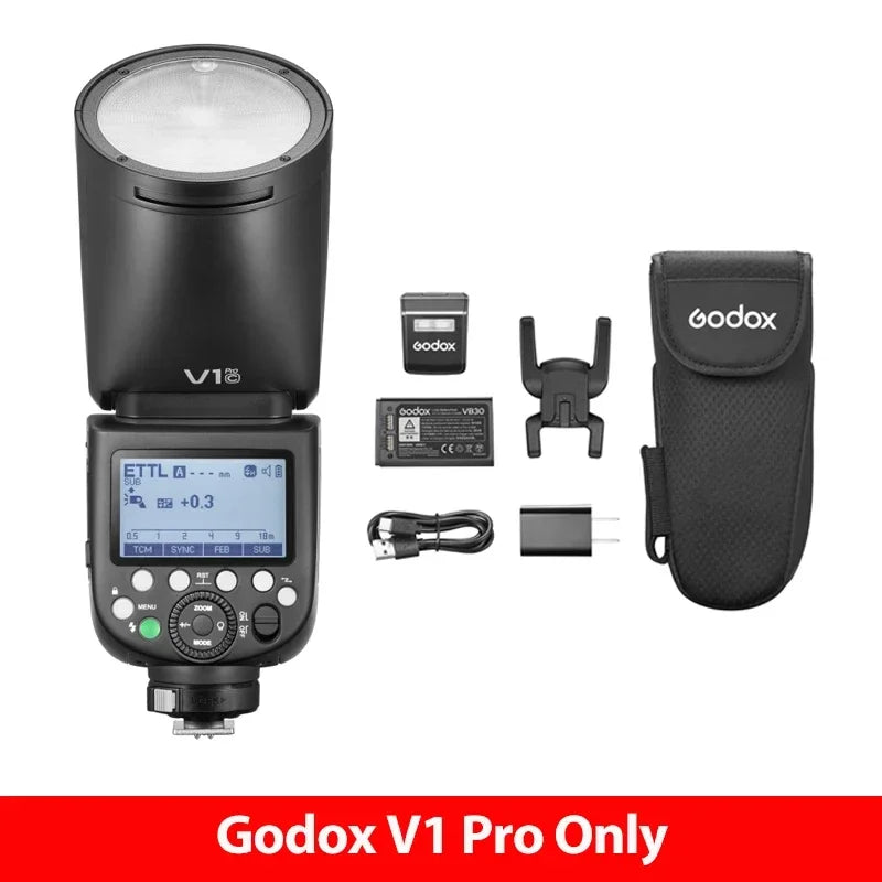 Godox V1 Pro V1Pro TTL Li-ion Round Head Camera Flash Wireless Transmission Speedlite Flash for Canon Nikon Sony Fuji Olympus