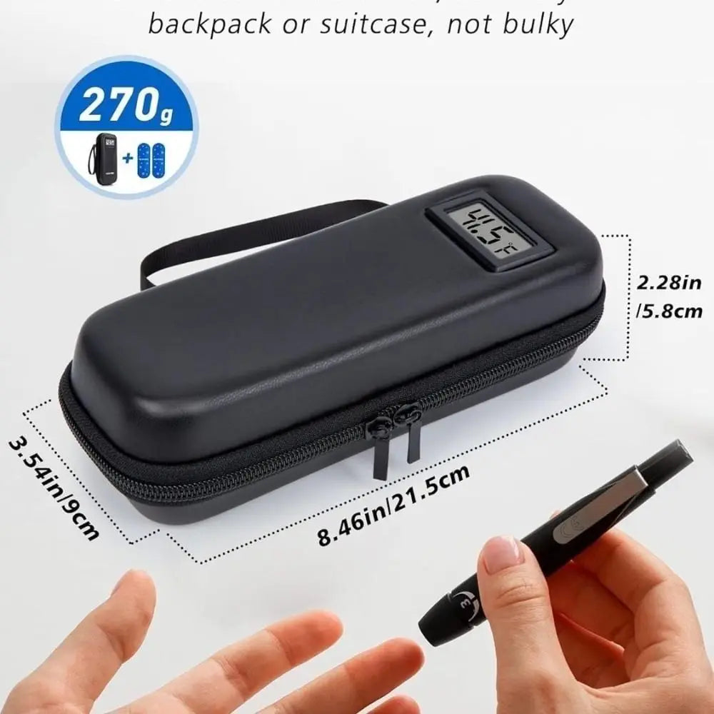 Portable with Thermometer Display Insulin Cooler Travel Case Waterproof Thermal Insulated Refrigerated Medicine Organizer Bag