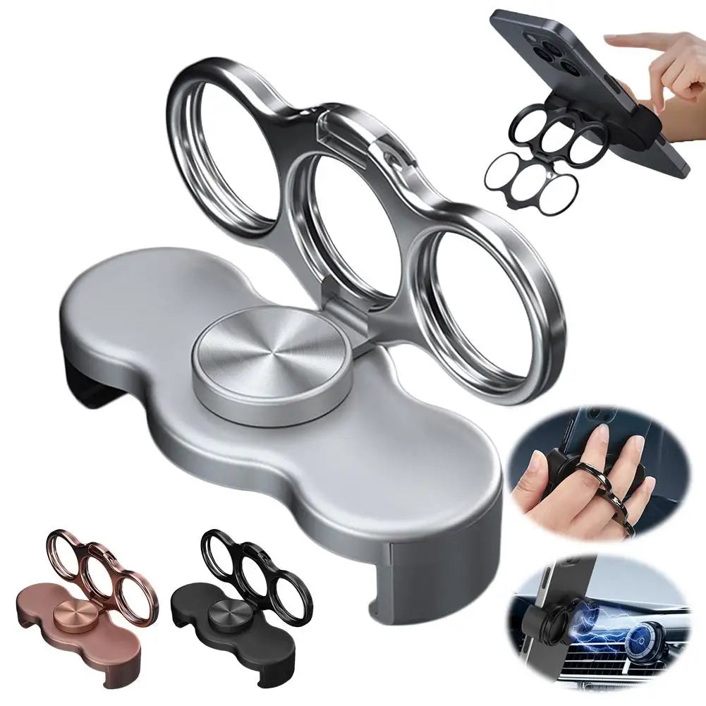 3 Finger Back Ring Phone Holder Ultra-thin Foldable 360 ° Rotating Ring Holder Portable Adhesive Back Ring Phone Tablet Holder
