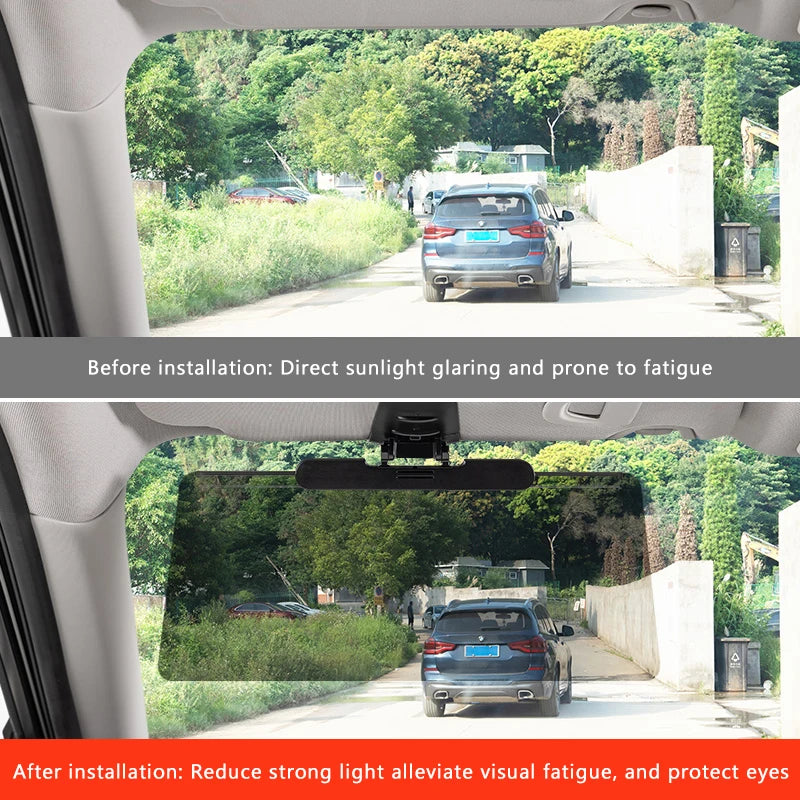 SEAMETAL Anti-Glare Car Sun Visor Goggles Auto Sunshade Plate HD Clear View Sun Visor Extender Day and Night Clear View Goggle