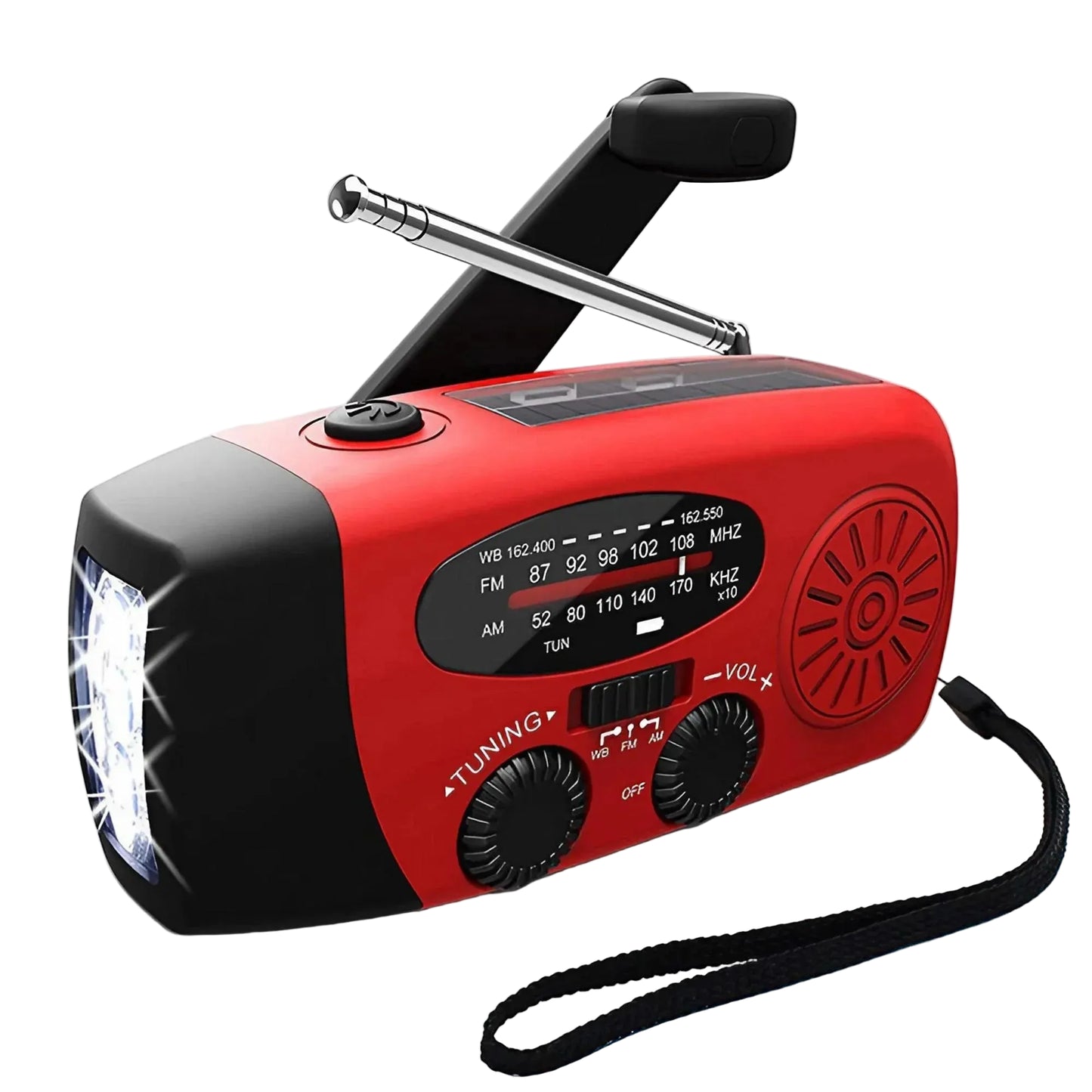 Multifunctional Portable Radio Hand Crank Solar Power FM AM WB NOAA Weather Radio Emergency LED Flashlight Flashlight Power Bank