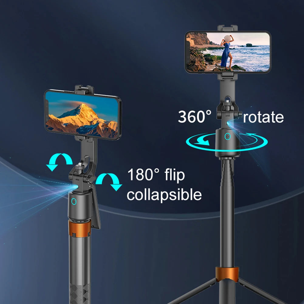 Face Tracking Tripod With Light Intelligent Auto Face Tracking Tripod Phone Stabilizer 1.8M Selfie Tripod For Live Streaming