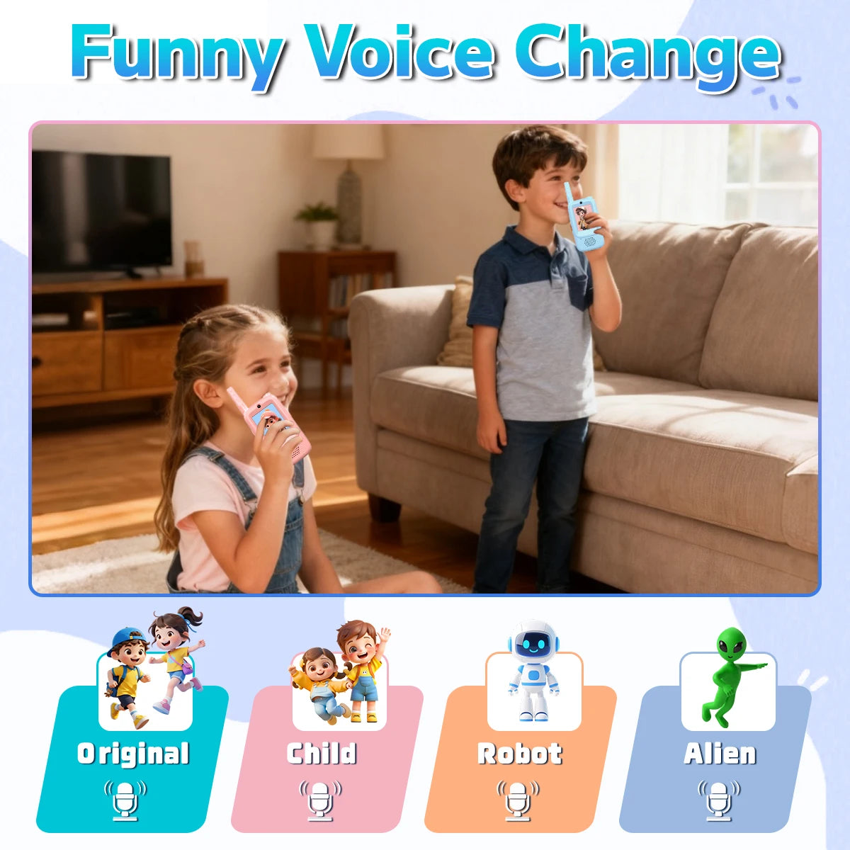 2PCS AIRITON JK300 Children's Video Walkie Talkies Selfie Send Voice Photo Emoticons  For Kids Gift Boys Girls JK200 New upgrade