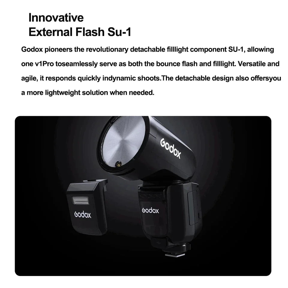 Godox V1 Pro V1Pro TTL Li-ion Round Head Camera Flash Wireless Transmission Speedlite Flash for Canon Nikon Sony Fuji Olympus